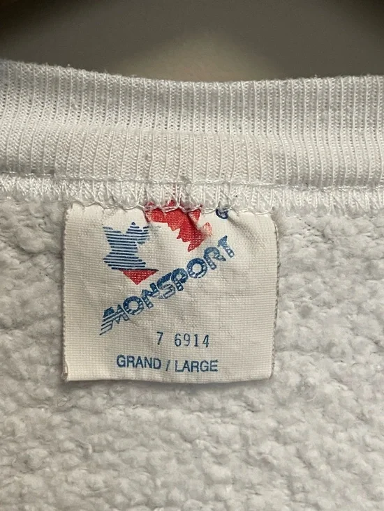 New Balance Vintage 90s White Crewneck Sweatshirt Size Large - Picture 6 of 9